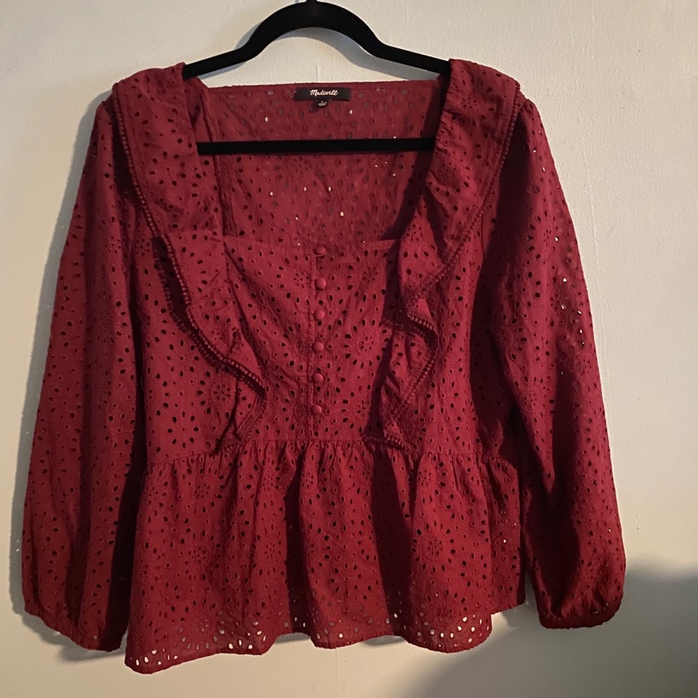 Madewell eyelet top